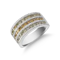 Inel din aur alb cu diamante multicolore de 1.7ct