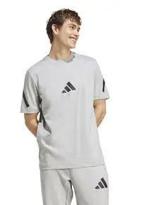 Tricou de bumbac cu model monograma Z.N.E - Negru/Gri deschis