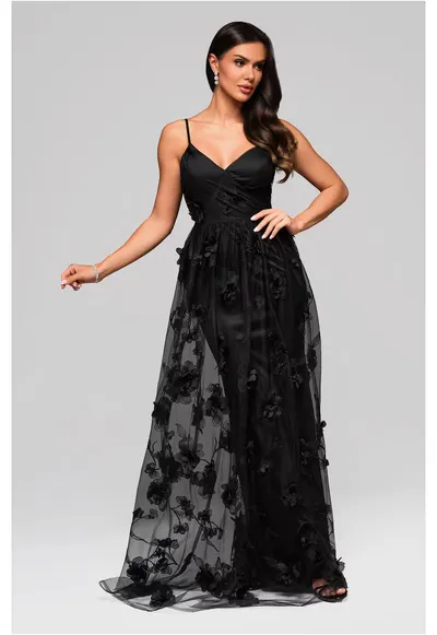 Rochie de seara Maxi LARICA LA-OM-DLR207 - Negru