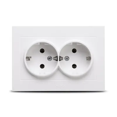 Priza Dubla cu CP Alb, 400-010300-907
