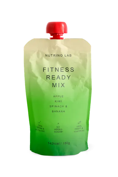 Piure pasteurizat din fructe si legume cu mere kiwi spanac si banane, 180g, Nutrino Lab