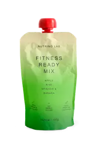 Piure pasteurizat din fructe si legume cu mere kiwi spanac si banane, 180g, Nutrino Lab