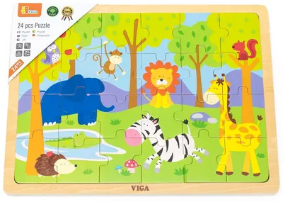 Puzzle din lemn Viga - Safari, 24 piese