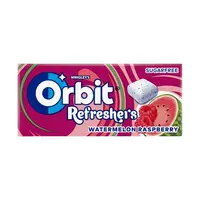 Orbit Refresher Watermelon guma de mestecat fara zahar cu arome de pepene 8 buc 17.9 g, 12 bucati, Import Engros