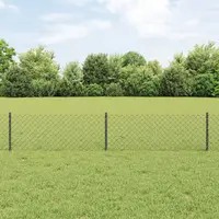 vidaXL Gard de sarma cu stalp 10 x 0,4 m Oțel cu strat de PVC Gri