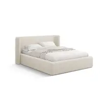 Pat matrimonial crem tapițat cu spațiu de depozitare cu somieră 180x200 cm Jason – Windsor & Co Sofas