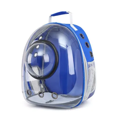 Rucsac pentru transport pisici, cu hublou, albastru, 41 x 32 x 25 cm
