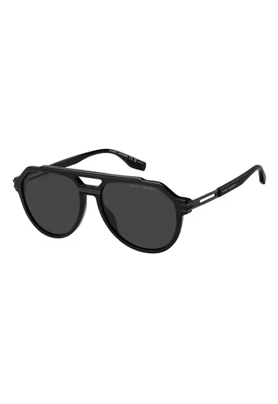 Ochelari de soare aviator cu lentile uni - Negru/Gri inchis