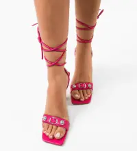 Sandale cu toc Adriano Fuchsia
