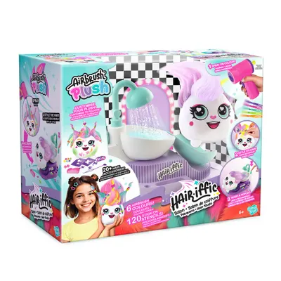 Jucarie de plus de colorat, Airbrush Plush, Hair iffic Salon