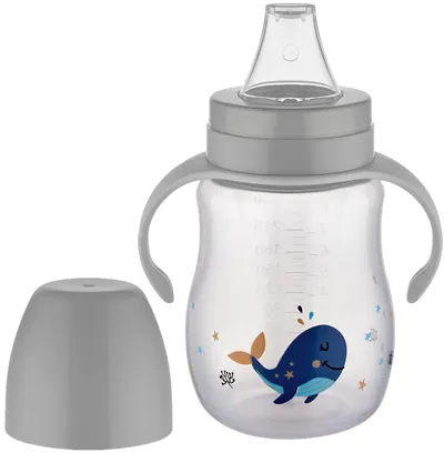 Ceașcă antiderapantă BabyJem - 250 ml, gri