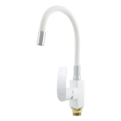Baterie bucatarie cu dus flexibil MIXXUS MAGNUM 011 (NUT) WHITE CHROME REFL.