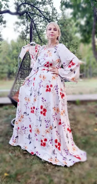 Rochie eleganta din barbie cu imprimeu floral Andrada 2