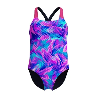 Costum inot fete Speedo Printed Powerback roz/albastru – rezistent la clor