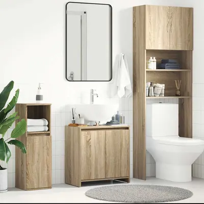 vidaXL Dulap de baie, stejar Sonoma, 60x33x61 cm, lemn prelucrat