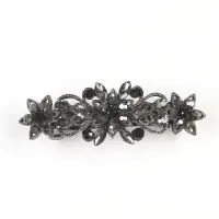 Clama de par eleganta cu pietre negre si design floral