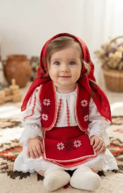 Costum Traditional Fetite Bianca 19