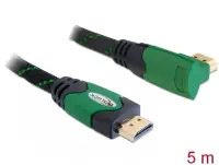 Cablu HDMI 4K30Hz unghi 90 grade T-T 5m Verde, Delock 82954