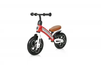Bicicleta copii fara pedale Lorelli Scout Red, de echilibru, roti din spuma EVA, scaun reglabil pe inaltime de la 30 cm pana la 33 cm, varsta 2-4 ani, maxim 25 de kg, ghidon reglabil in inaltime de la 49 cm pana la 51.5 cm