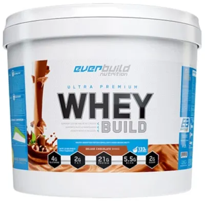 Ultra Premium Whey Build, shake de ciocolată de lux, 4.54 kg, Everbuild