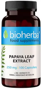Papaya Leaf Extract, 250 mg, 100 capsule, Bioherba