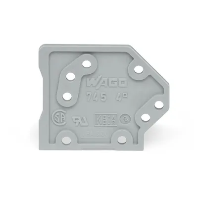 End plate; 1.5 mm thick; snap-fit type; gray