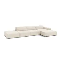 Colțar modular crem cu tapițerie din catifea (cu colț pe partea dreaptă/cu șezlong) Jodie – Micadoni