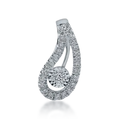 Pandantiv din aur alb cu diamante de 0.159ct