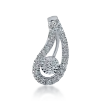 Pandantiv din aur alb cu diamante de 0.159ct