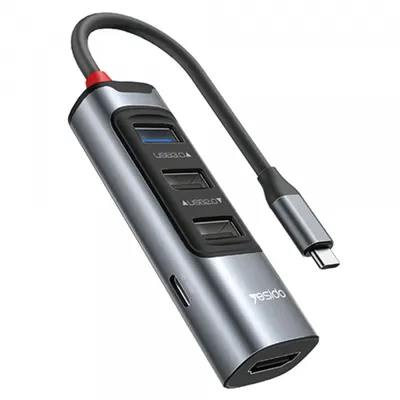 Hub USB-C Yesido HB22, 5in1, Gri