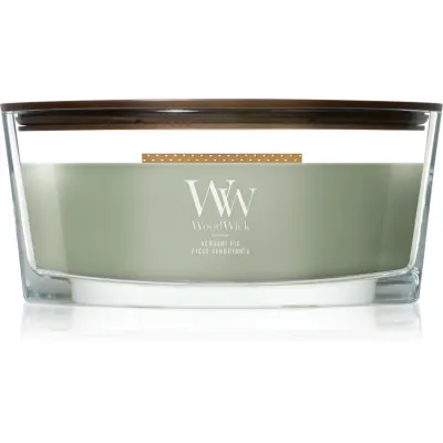 Woodwick Verdant Fig lumânare parfumată cu fitil din lemn 453.6 g