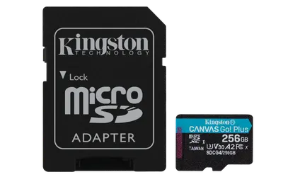 Card de memorie KINGSTON Canvas Go! Plus Micro-SDXC, 256 GB, Class 10 + Adaptor
