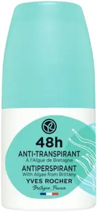 Yves Rocher Bain Nature Antiperspirant roll-on 48H, culoarea apei, 50 ml