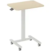 Vinsetto Birou în picioare, masă pentru laptop, reglabil pe înălțime, 4 roți, 65 cm x 48 cm x 108 cm, Galben | Aosom Romania