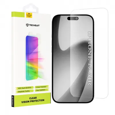 Folie de protectie Ecran Techsuit Clear Vision pentru Apple iPhone 17 Air, Sticla Securizata, Full Glue