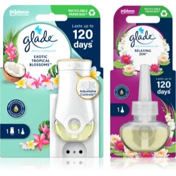 GLADE Electric scented oil Exotic Tropical Blossom + Relaxing Zen ambalaj economic
