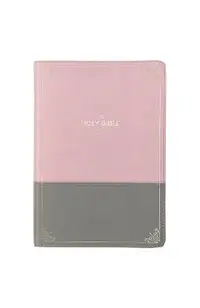 KJV Holy Bible, Super Giant Print Faux Leather Red Letter Edition - Ribbon Marker, King James Version, Pink/Gray