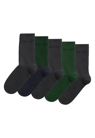 Set de sosete lungi - 5 perechi - Verde/Negru