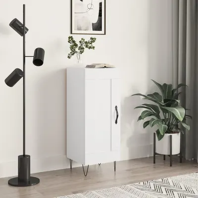 Gossi servanta, alb extralucios, 34,5x34x90 cm, lemn compozit