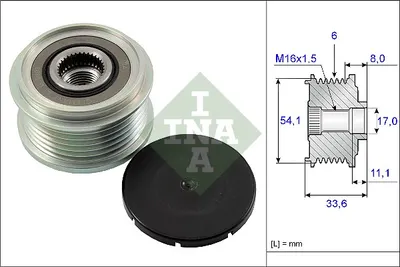 Fulie Alternator Volvo S80 Ii, V70 Iii; Citroen Berlingo, Berlingo Multispace, C2, C3 I, C3 Ii, C3 Picasso, C3 Pluriel, C4, C4 Grand Picasso I, C4 I, C4 Ii, C4 Picasso I, C5 I 1.4d-2.2d Dupa 1996
