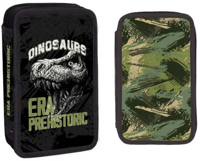 Penar școlar echipat S. Cool - Dino Era, cu 2 fermoare, 29 bucăți