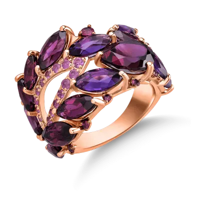 Inel din aur roz cu pietre pretioase si semipretioase de 10.5ct