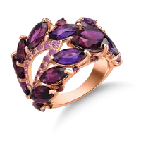 Inel din aur roz cu pietre pretioase si semipretioase de 10.5ct