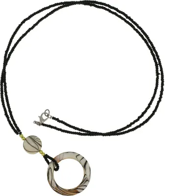 Colier ochelari cu margele negre si accesoriu