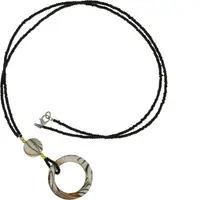 Colier ochelari cu margele negre si accesoriu