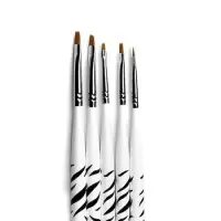 Set 5 pensule Gel Unghii Zebra maner scurt