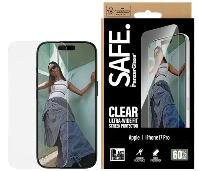 Protector de sticlă PanzerGlass - Safe EasyAligner, iPhone 17 Pro, transparent