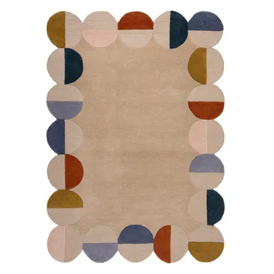 Covor bej țesut manual din lână 160x230 cm Mia Scallop Frame – Flair Rugs
