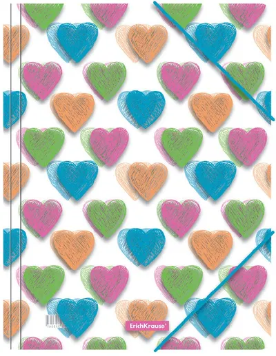 Dosar cu elastic Erich Krause - Neon Hearts, A4