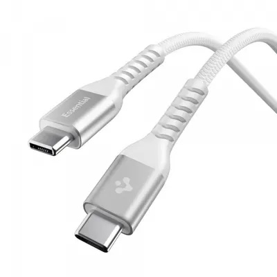 Cablu Date si Incarcare USB-C - USB-C Spigen EB10010CCA, 100W, 1m, Alb ACA11102